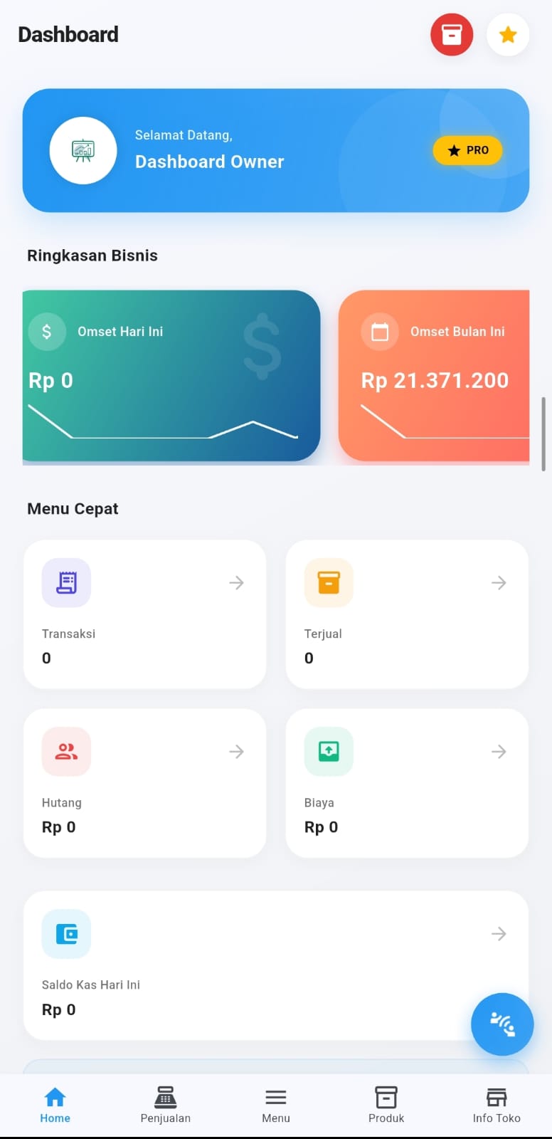 Tampilan Aplikasi Kasir Offline