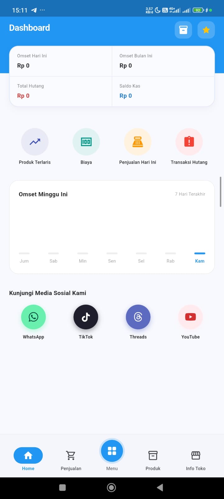 Tampilan Laporan Kasir Offline